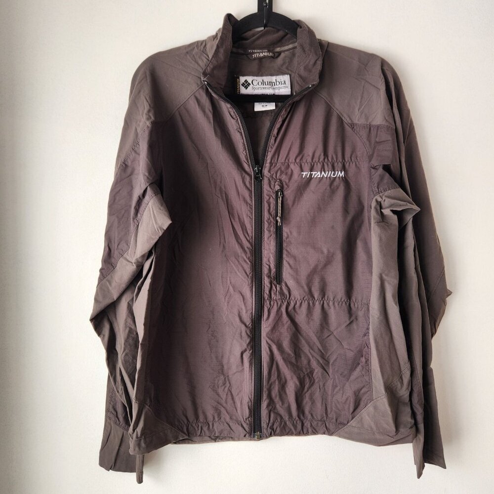 Columbia Titanium Grey Lightweight Full-Zip Jacket Hiking Fishing Men's M